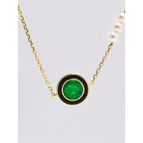 <常安>G18k翡翠珍珠手链 P11201071